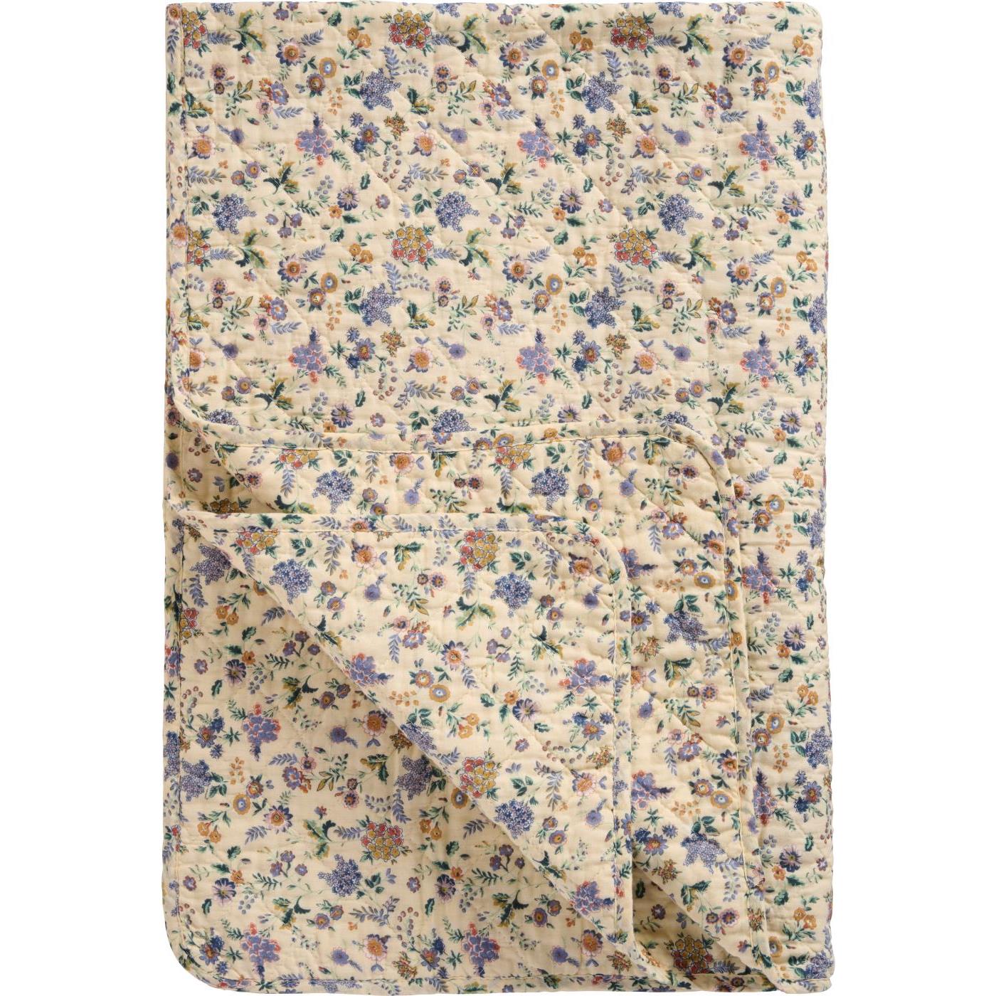 Vattæppe med lilla og brune blomster 130x180 cm i Butikalrum.dk