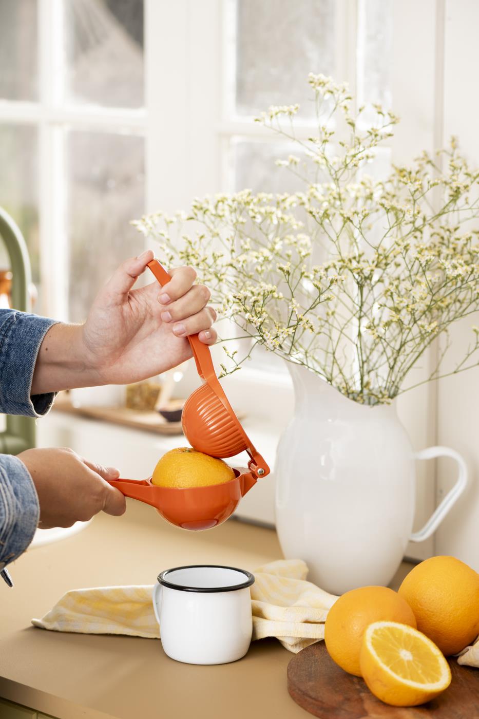 Orange appelsinpresser.