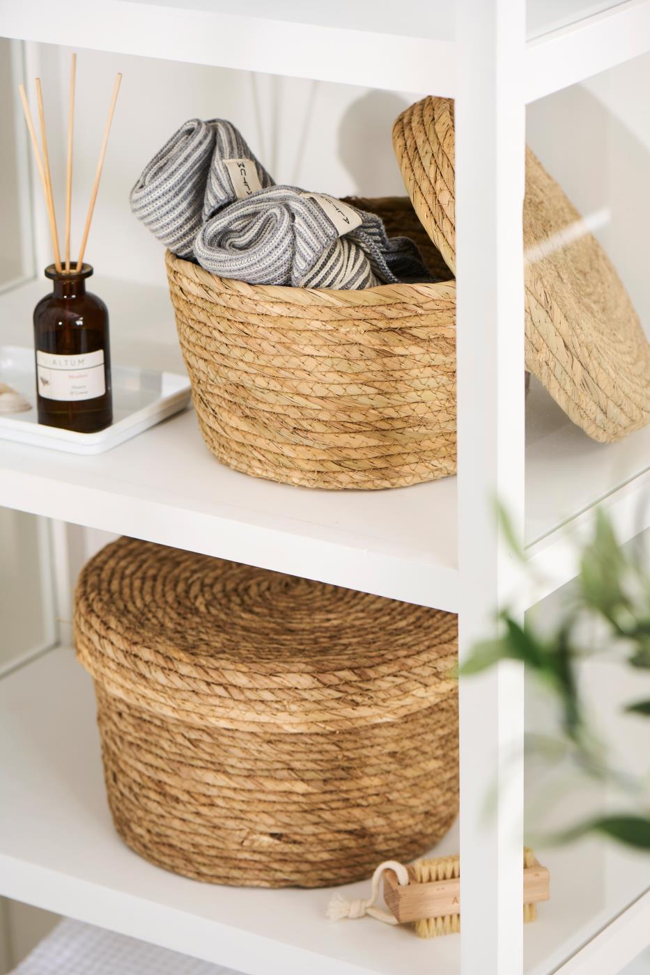 Kurvesæt i natur søgræs med låg - køb hos Butikalrum.dk