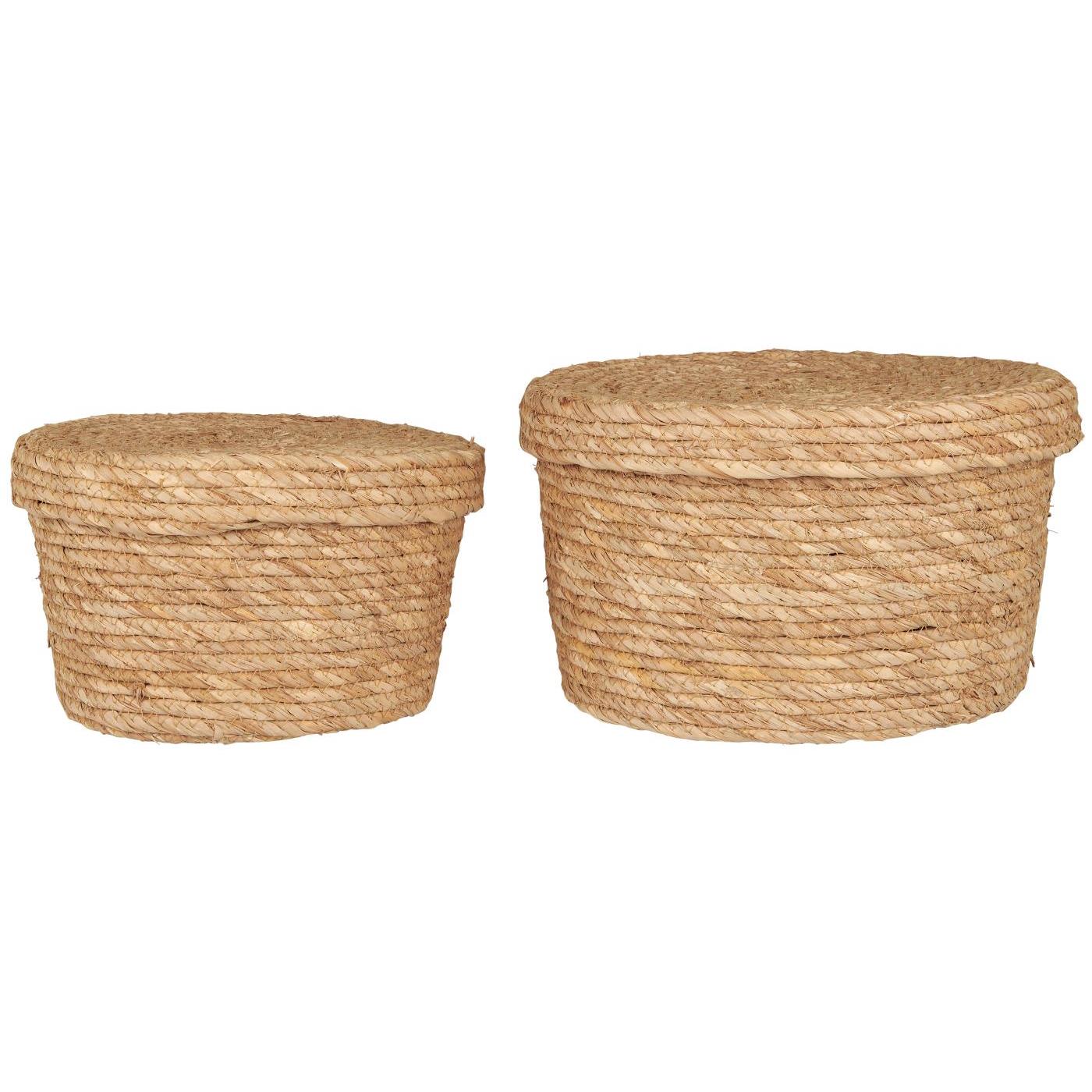 Kurvesæt i natur søgræs med låg - køb hos Butikalrum.dk