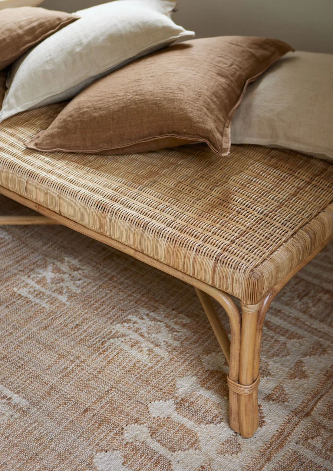 Håndflettet Rattan bænk - 50x150