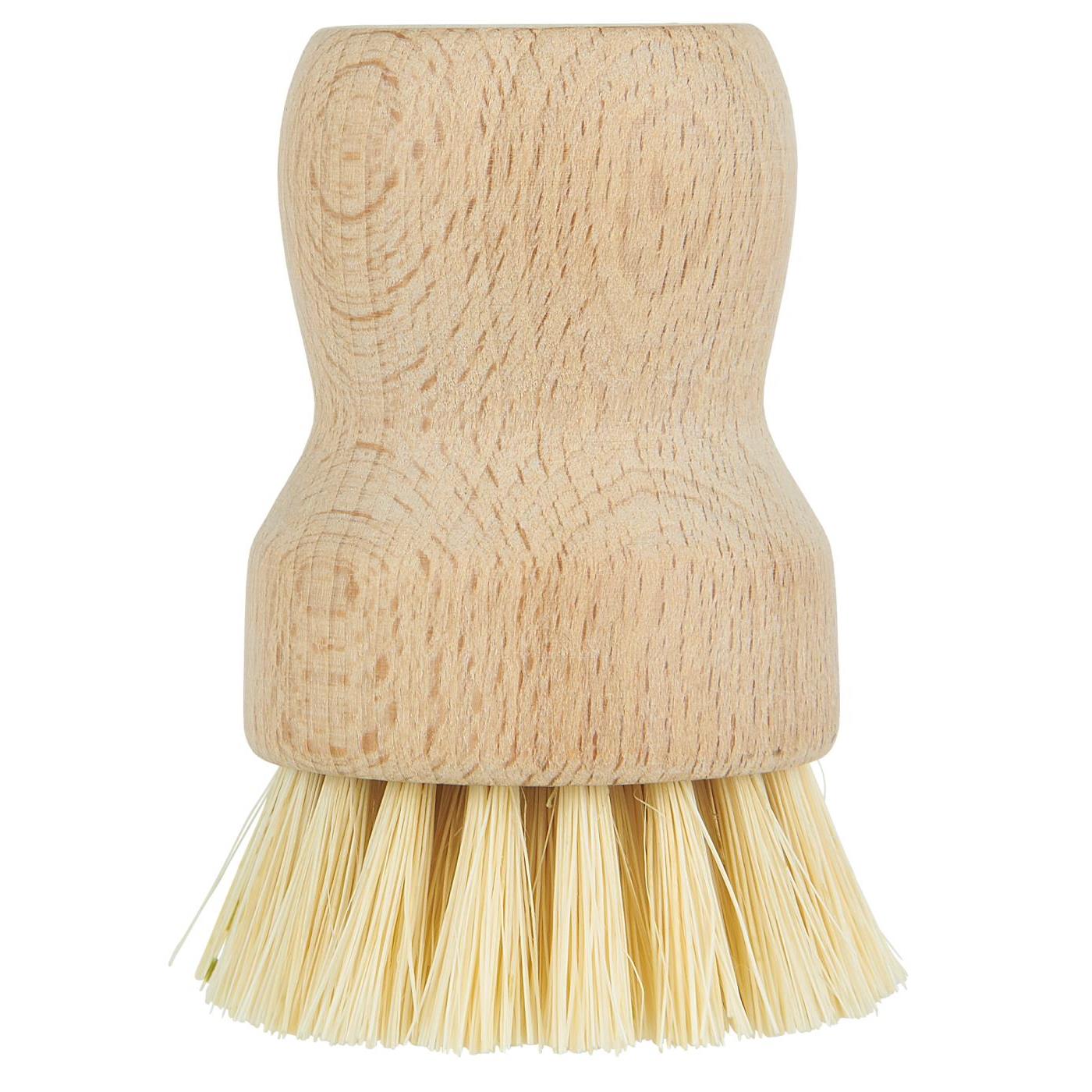 Grøntsagsbørste i bøgetræ med sisalfibre – perfekt til rengøring af kartofler og grøntsager. Ergonomisk design. Fra Butikalrum.