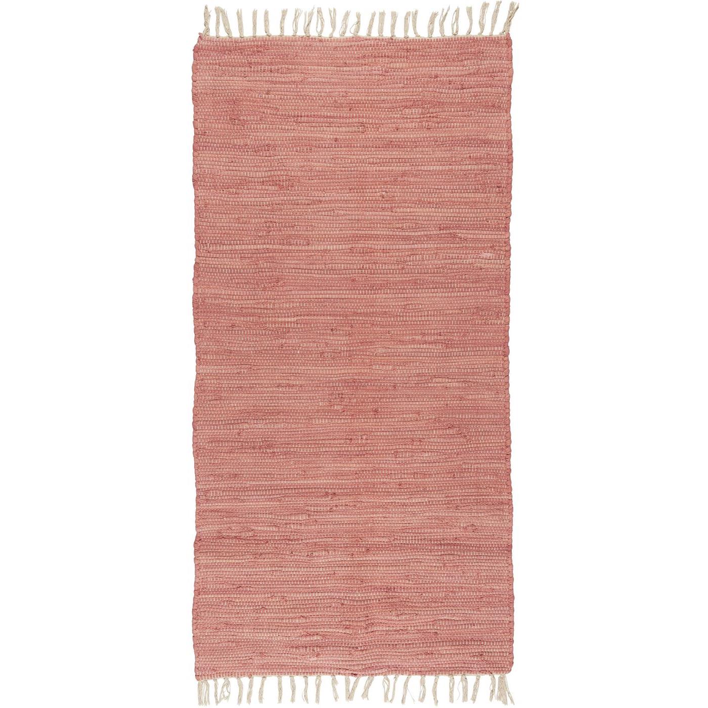 Kludeløber i Coral Almond (korall-almond) vævet bomuld – 60 x 120 cm. Varm og stilfuld løber til entré, køkken eller sommerhus. Fra Butikalrum.dk