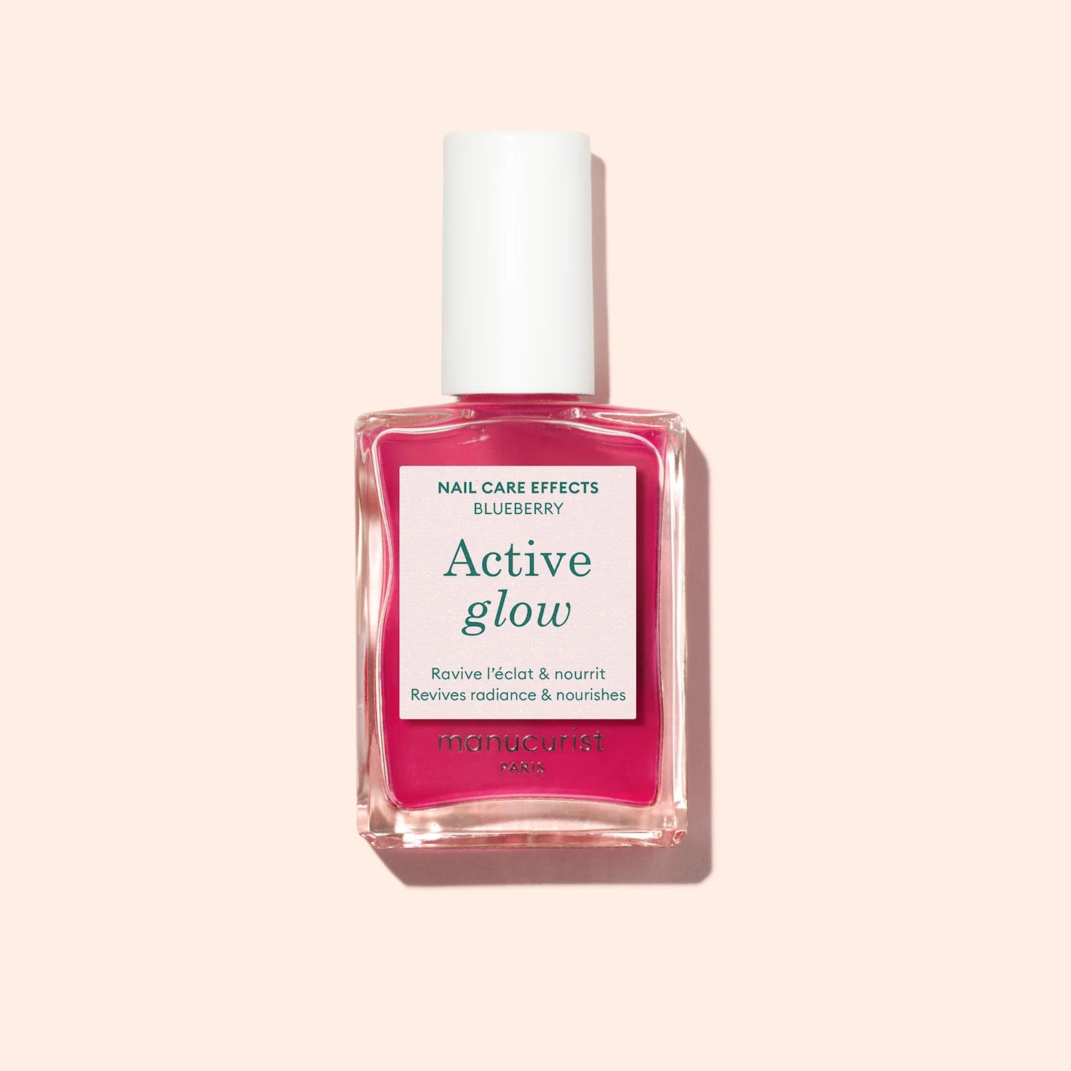 Neglepleje og gloss-effekt fra Active Glow Blueberry, tilgængelig hos butikalrum.dk – nærer og giver naturlig glans til neglene.