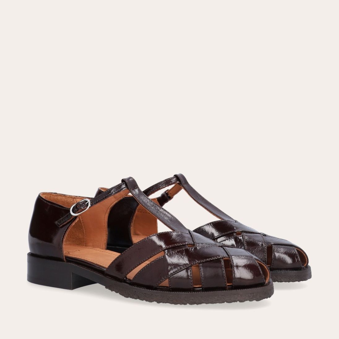 Billi Bi A9683 flad fishermen sandal i brunt skind – køb hos butikalrum.dk