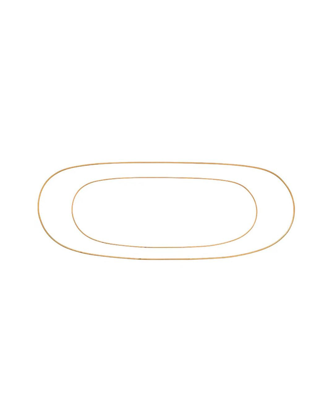 Sæt af to gyldne dekorationsringe i metal, 80 cm og 100 cm, velegnet til juledekorationer.