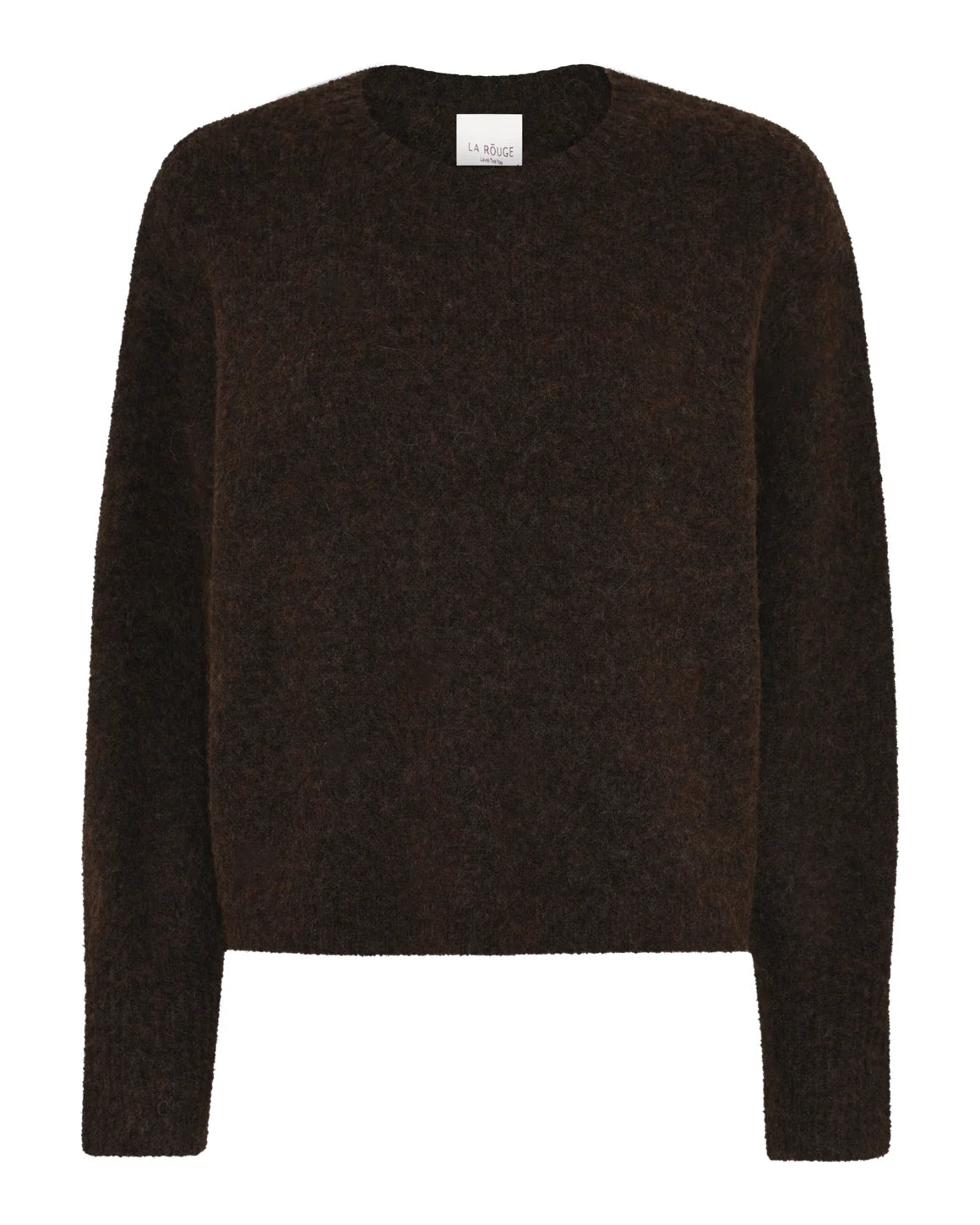 Carol Knit fra La Rouge i Dark Brown, blød strik med alpaka og uld – køb hos butikalrum.dk.