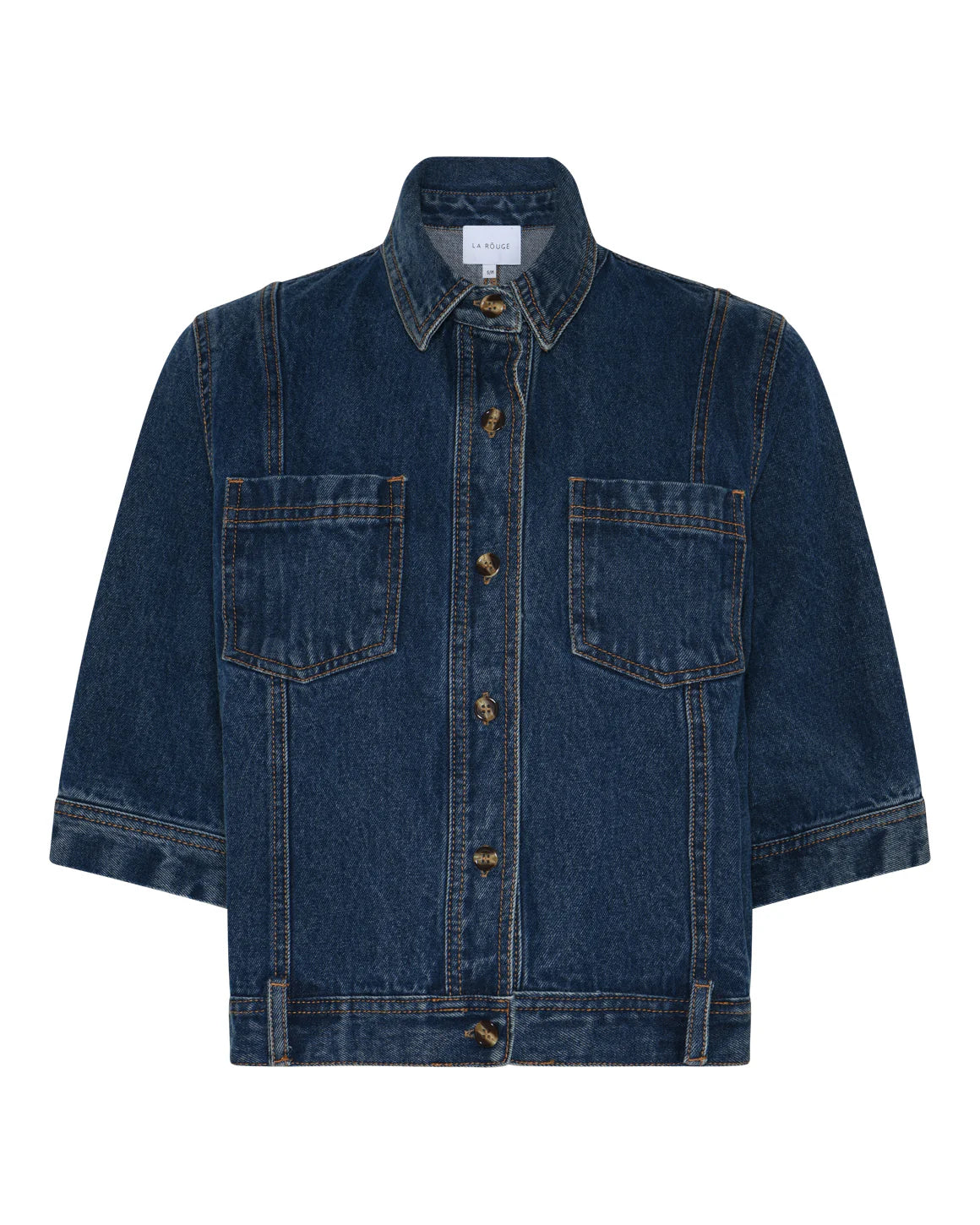 Cope Jacket i washed denim fra LA RōUGE – køb hos Butik Alrum