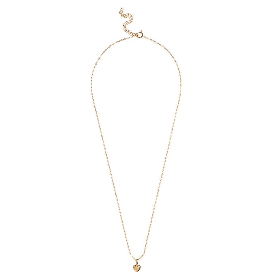 Amore halskæde med facetteret kæde og poleret hjertevedhæng i 18 karat forgyldt sterlingsølv | Køb hos butikalrum.dk