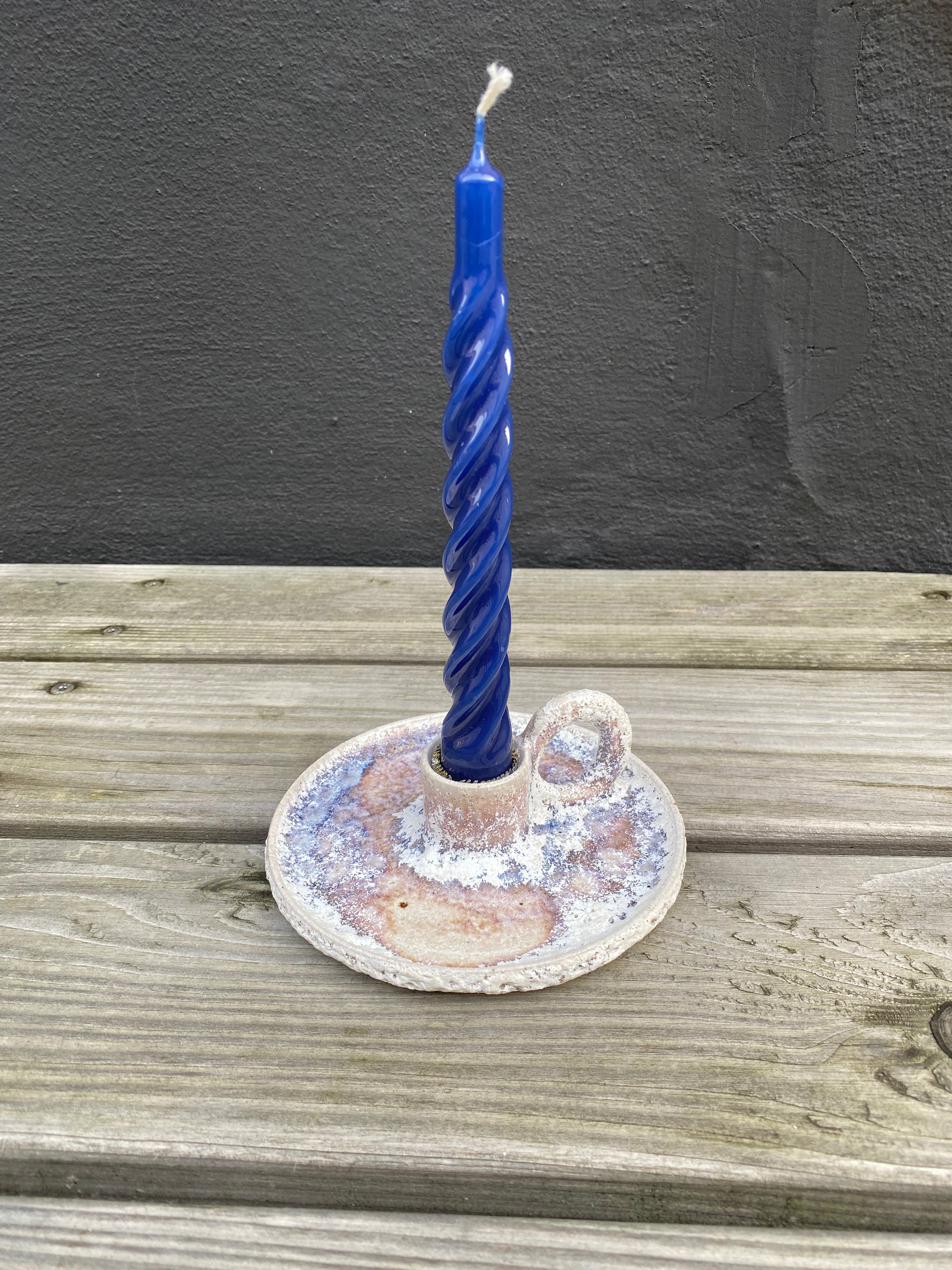 Lysestage med kraterglasur