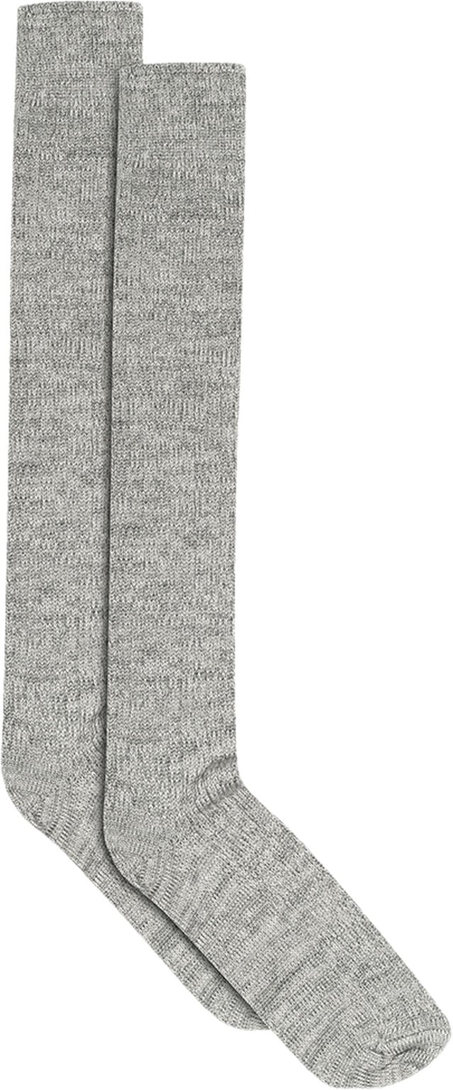 Køb lange knæstrømper i grey melange fra MP hos Butikalrum.dk – bløde og stilfulde til støvler