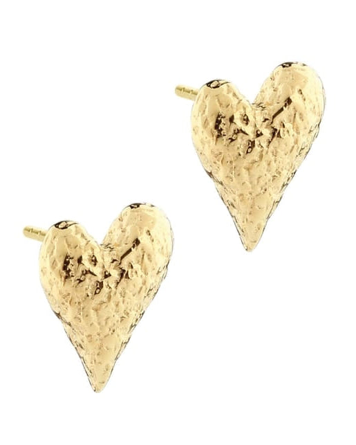 Love Me Big 10 mm hjerteformede ørestikker i forgyldt sterling sølv – køb hos butikalrum.dk