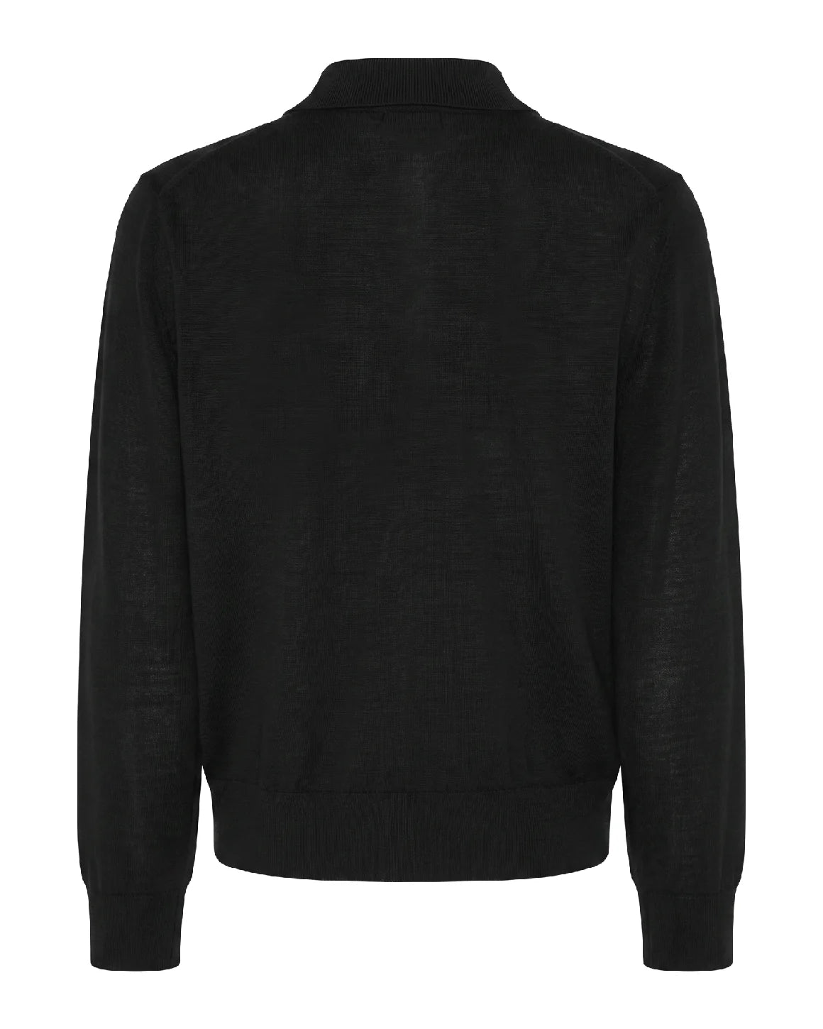 Merlin L/S Poloshirt fra La Rouge i sort, striktrøje i 100% merinould med polokrave – køb hos butikalrum.dk.