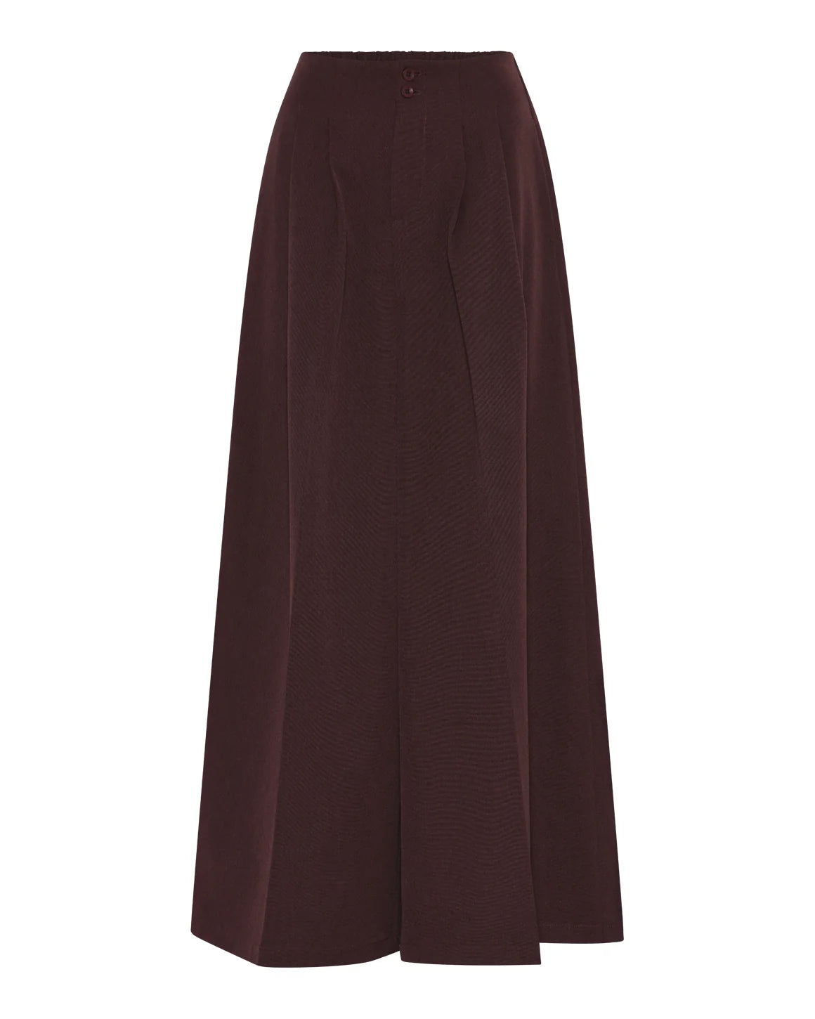 Mette Pants fra LA RŌUGE i Bordeaux med ekstra vide ben, høj talje og læg i 96% polyester / 4% elastan – køb hos butikalrum.dk.