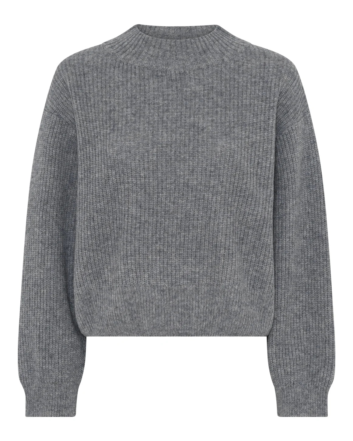 Sisse Knit i Grey Melange fra La Rouge i 90% ultrafine wool og 10% yak down – køb hos butikalrum.dk.