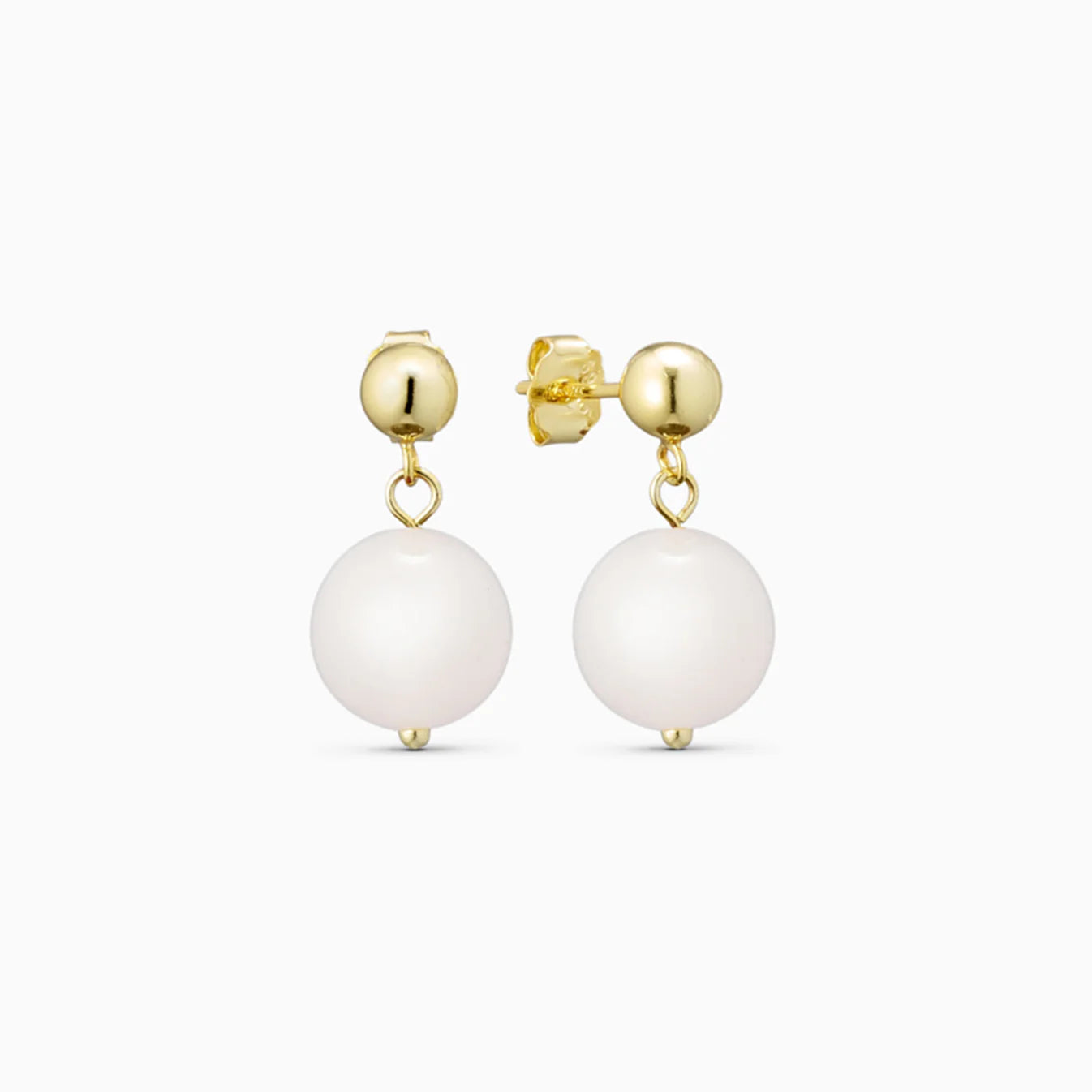 Rosa Jade krystal øreringene fra Soi med forgyldt lukning.