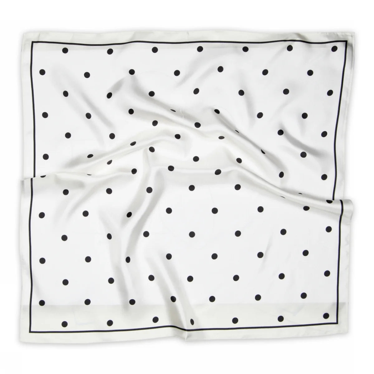 Paloma Silk Scarf fra MPWoman i Cream med elegant prikket mønster, 100% silke og størrelse 68 x 68 cm.