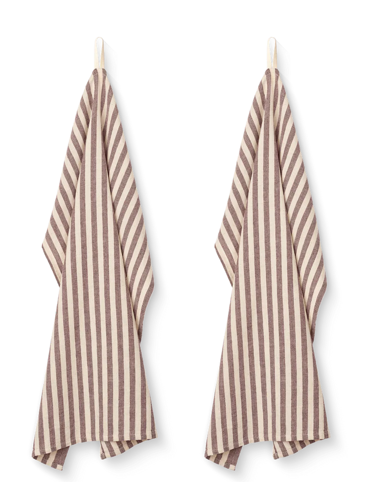 Sæt med 2 Penny viskestykker i vasket hør- og bomuldsblanding i Automne farver – sælges hos Butik Alrum på Amager