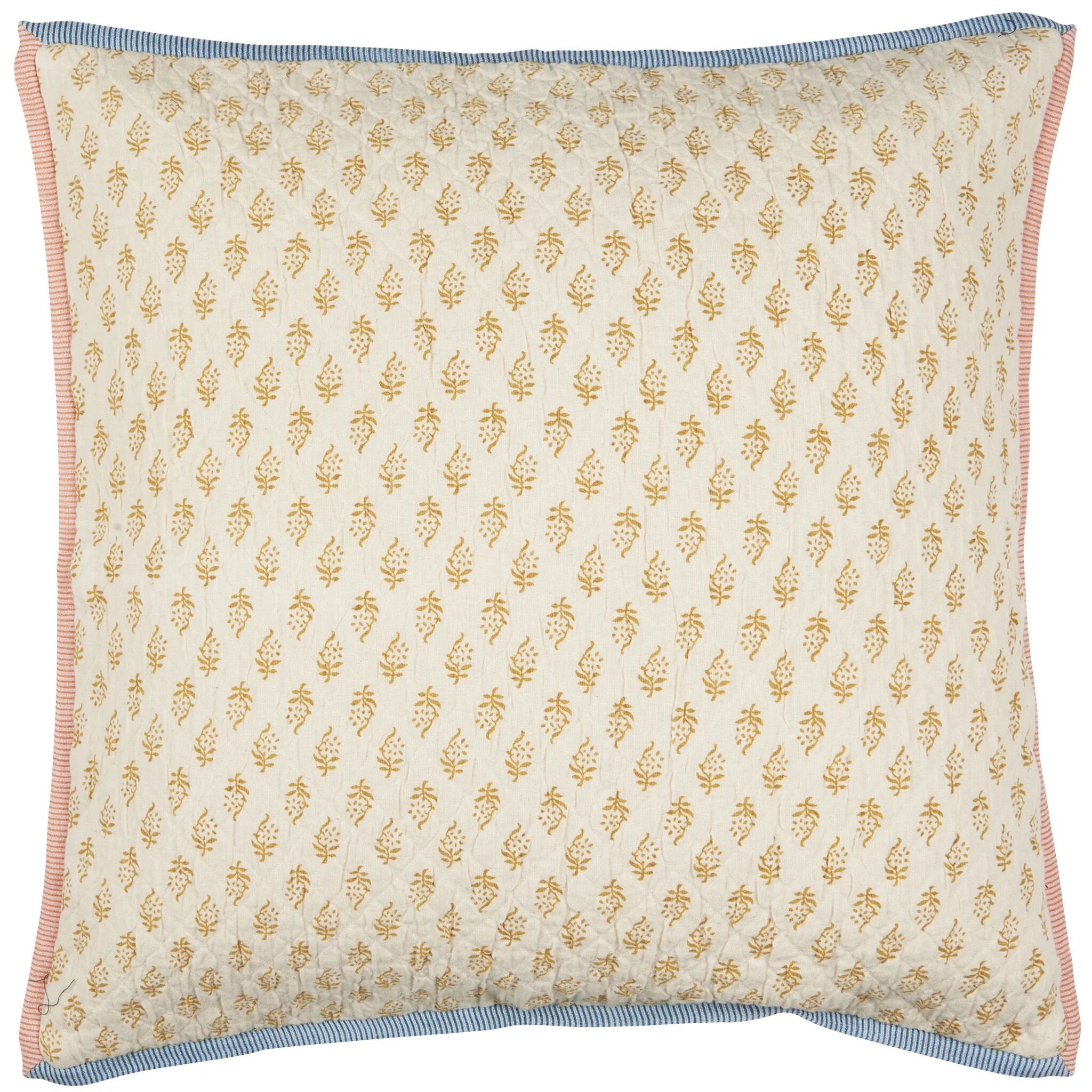 Pudebetræk Vigga med mustard print i dobbeltvævet bomuld – butikalrum.dk