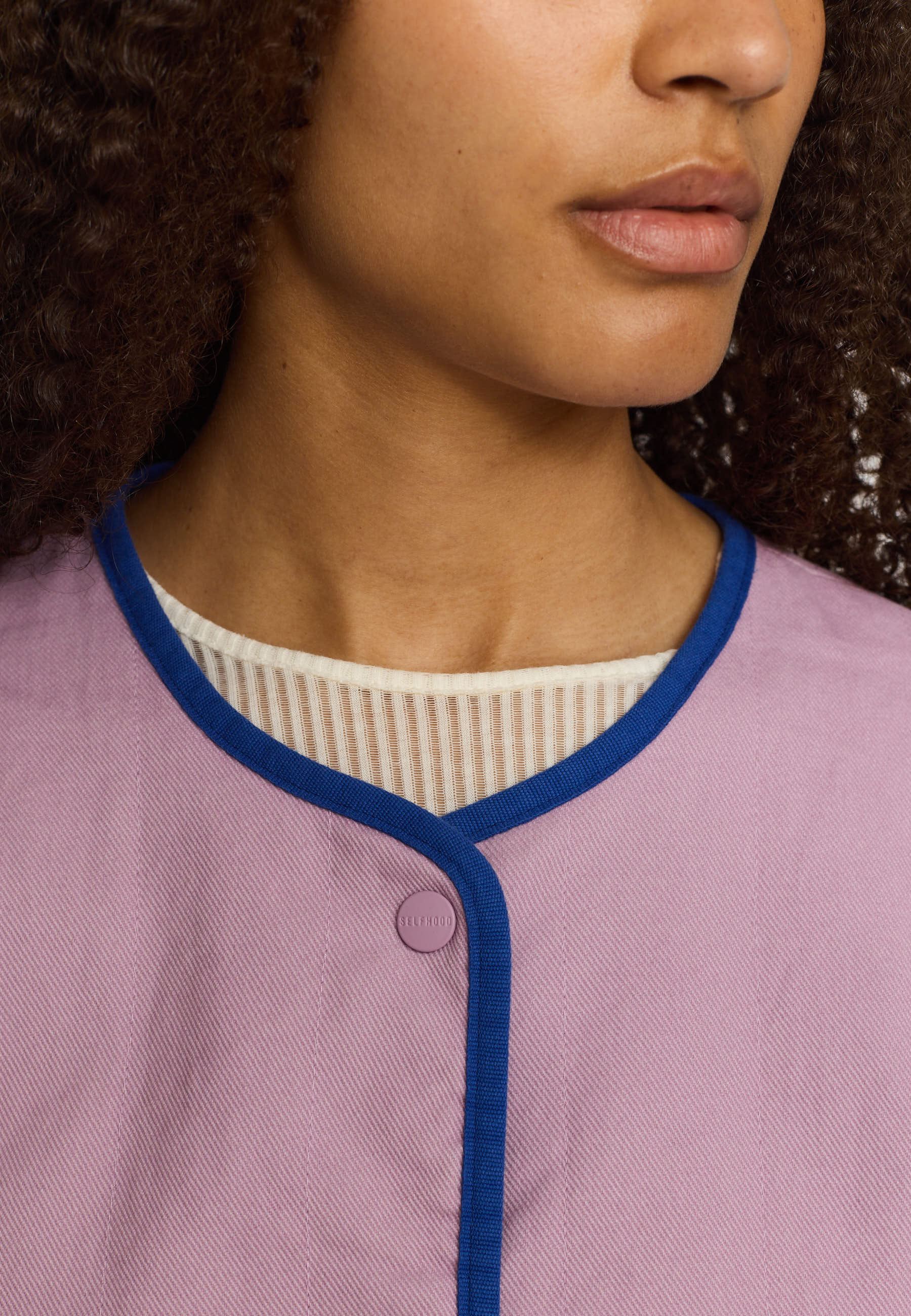 Selfhood Quilted Block Jacket 77360 Lightpurple – køb hos butikalrum.dk