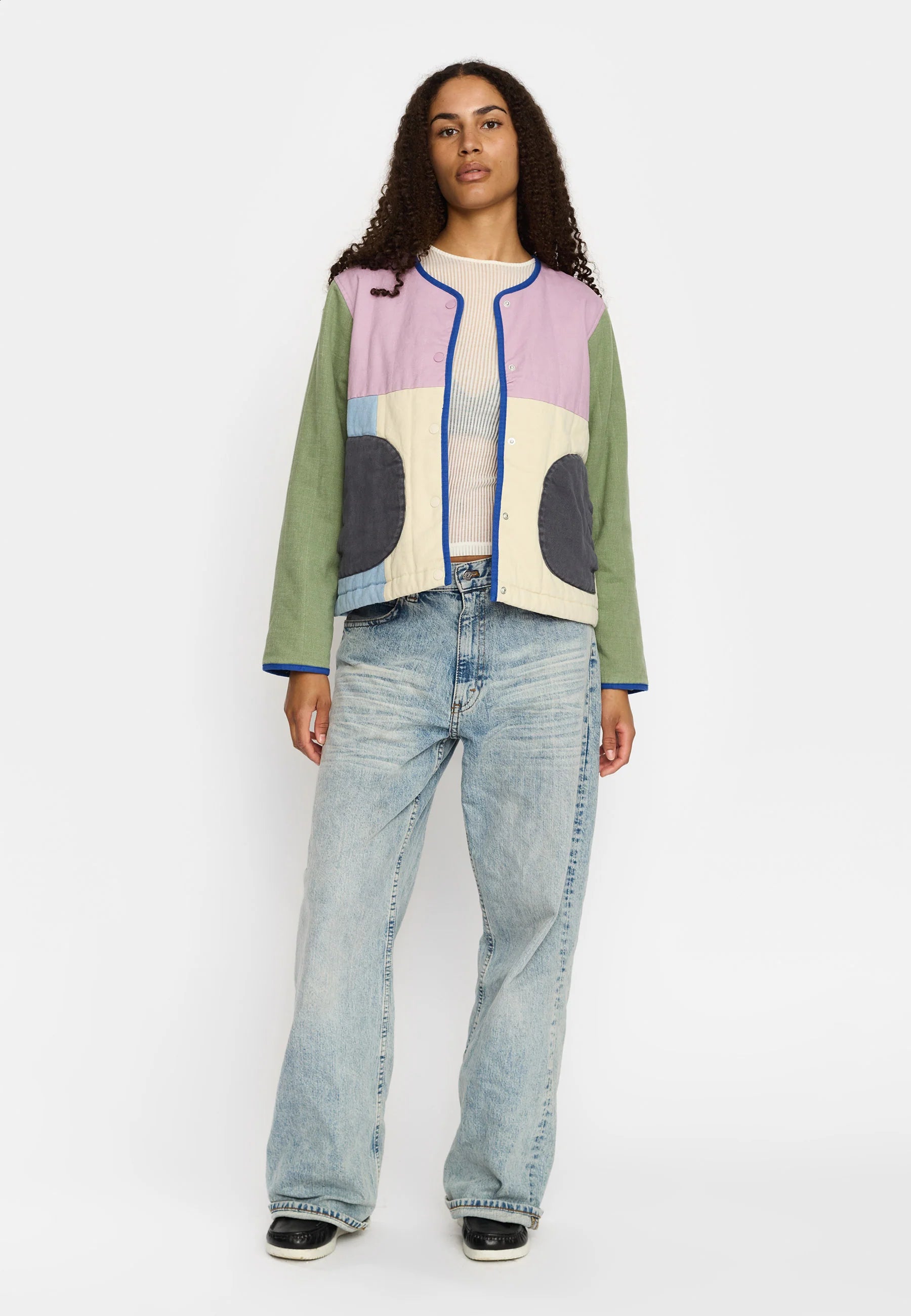 Selfhood Quilted Block Jacket 77360 Lightpurple – køb hos butikalrum.dk