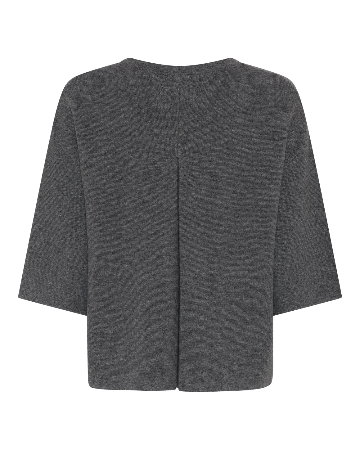Sissel Knit fra La Rouge i Grey Melange med afslappet pasform og brede 3/4-ærmer i blød yakdown og ultrafine wool – køb hos butikalrum.dk.