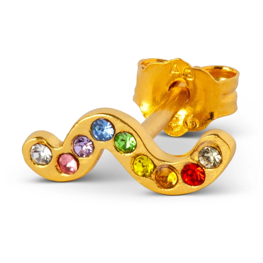 Snaky ørering 1 stk Gold Rainbow fra LULU Copenhagen – køb hos butikalrum.dk