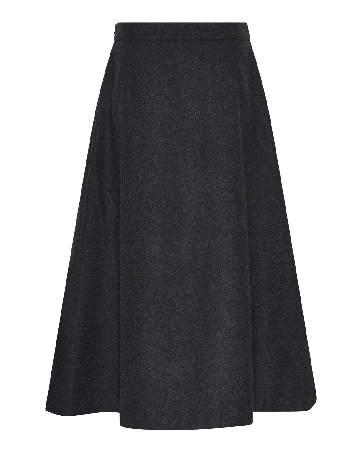 Sofie Skirt fra La Rouge i Dark Grey Melange, elegant A-formet nederdel i en varm uldblanding – køb hos butikalrum.dk.