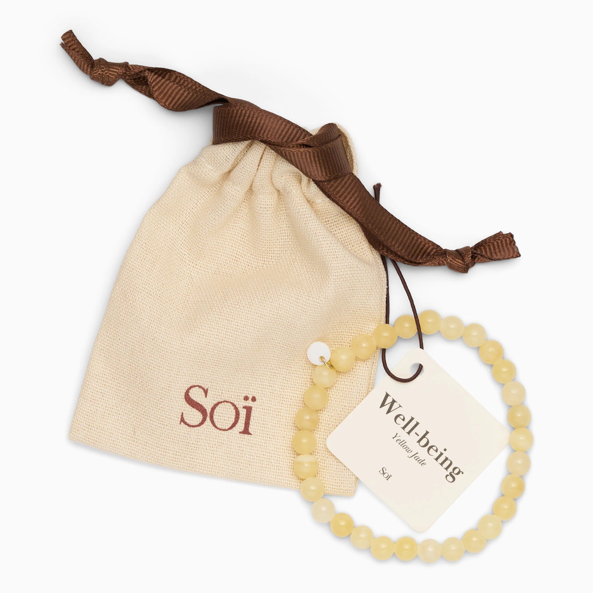 Essential Gul Jade Stretch armbånd fra Soï Copenhagen med natursten – køb hos Butik Alrum