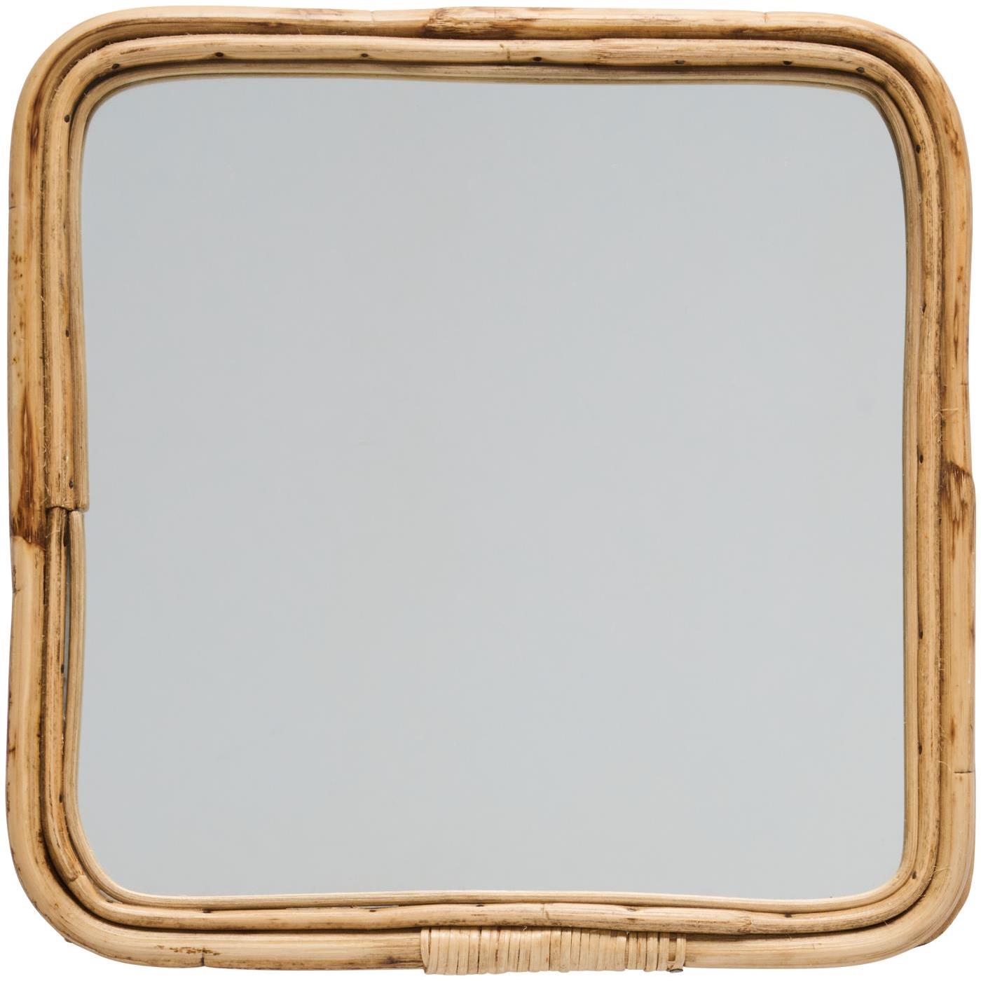 Vægspejl med bambuskant – firkantet, køb hos butikalrum.dk