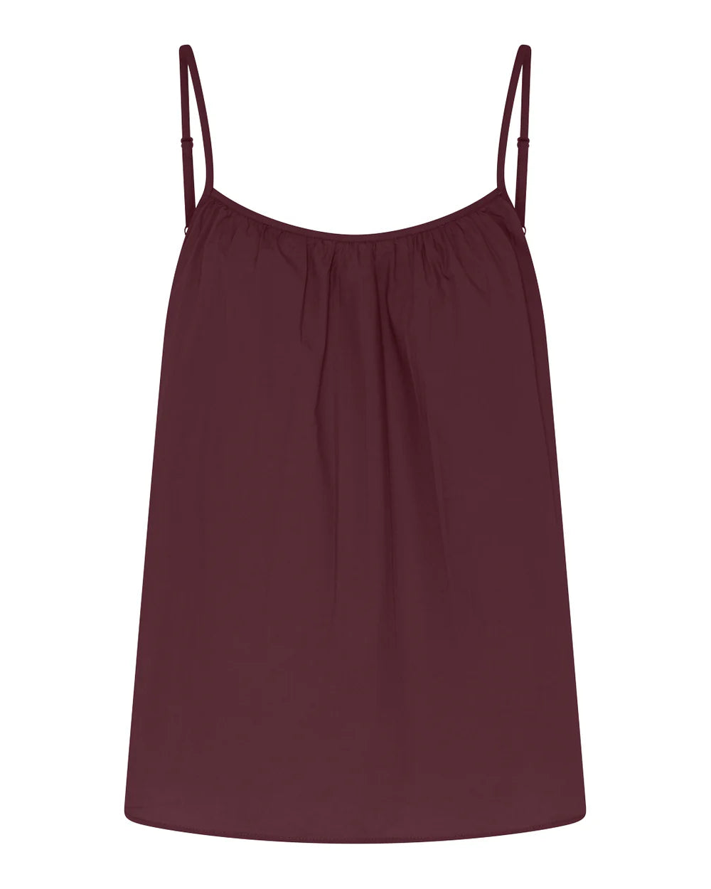 Vancouver sommertop fra Frau i Red Mahogany med justerbare stropper og snøre i ryggen | Køb hos butikalrum.dk