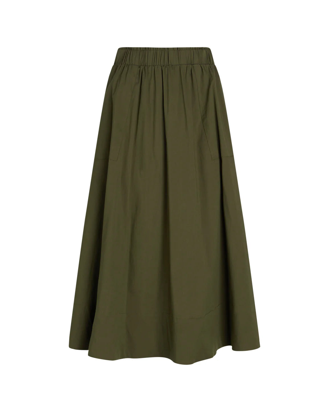 Vilma Skirt i army grøn – en sporty og elegant nederdel med et flatterende snit. Perfekt til sneakers, loafers eller støvler og alsidig styling.