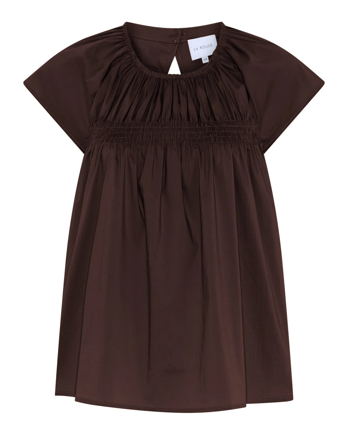 Vilma Sleeveless Top fra La Rouge i Dark Brown med smock og rynkedetaljer – køb hos butikalrum.dk.