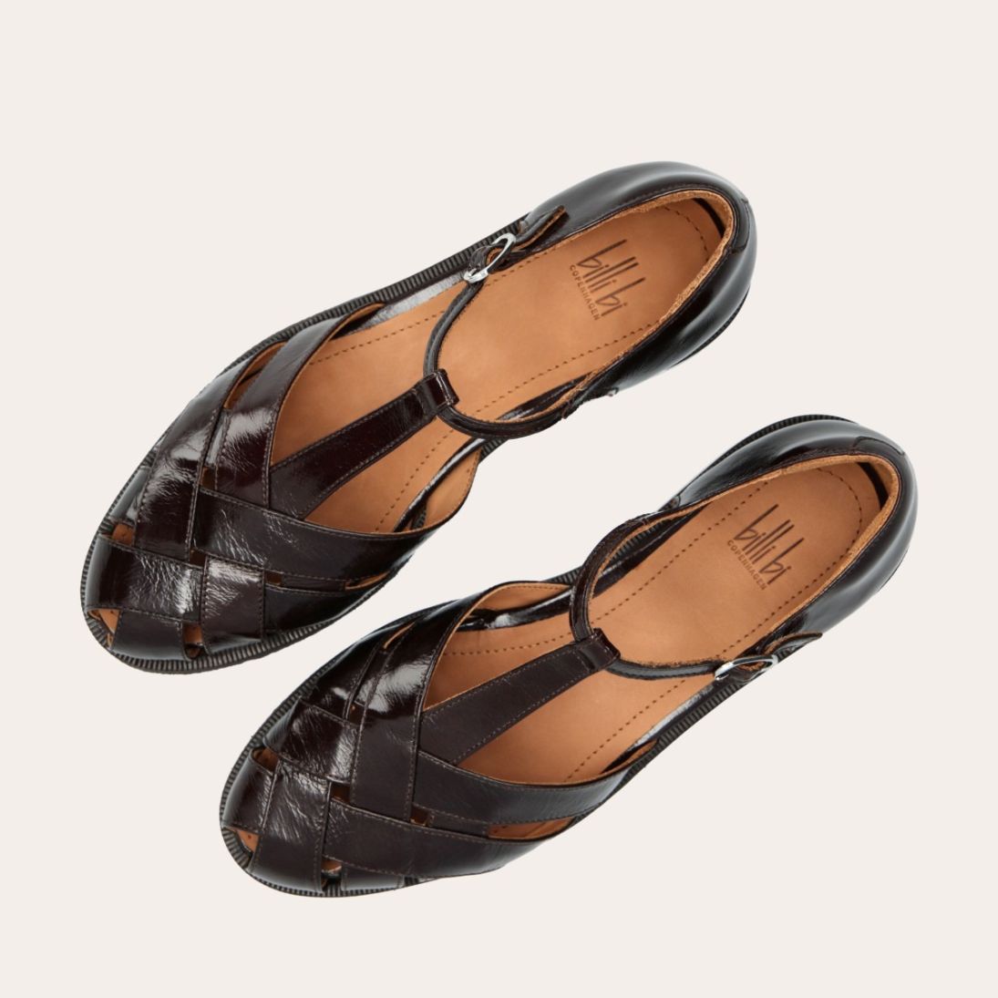 Billi Bi A9683 flad fishermen sandal i brunt skind – køb hos butikalrum.dk
