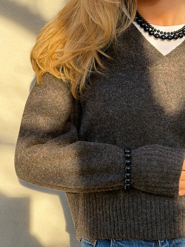 Chunky Black Onyx stretch armbånd fra Soï Copenhagen – køb hos butikalrum.dk