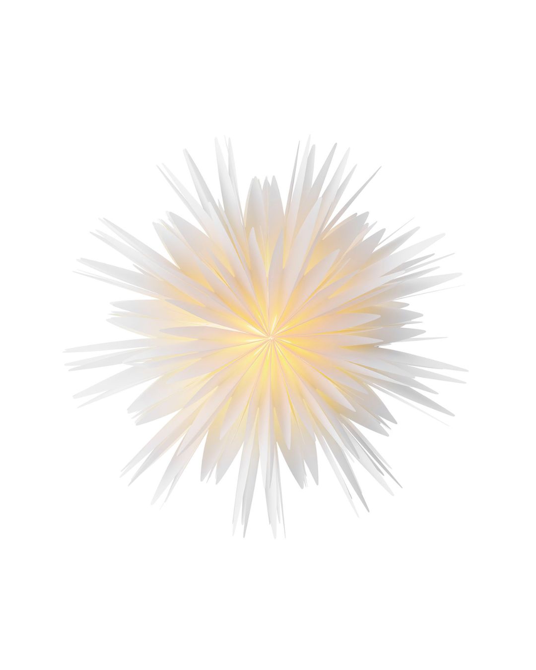 Bungalow papir stjernelampe "Phoenix" med udskæringer, 54 cm, hvid