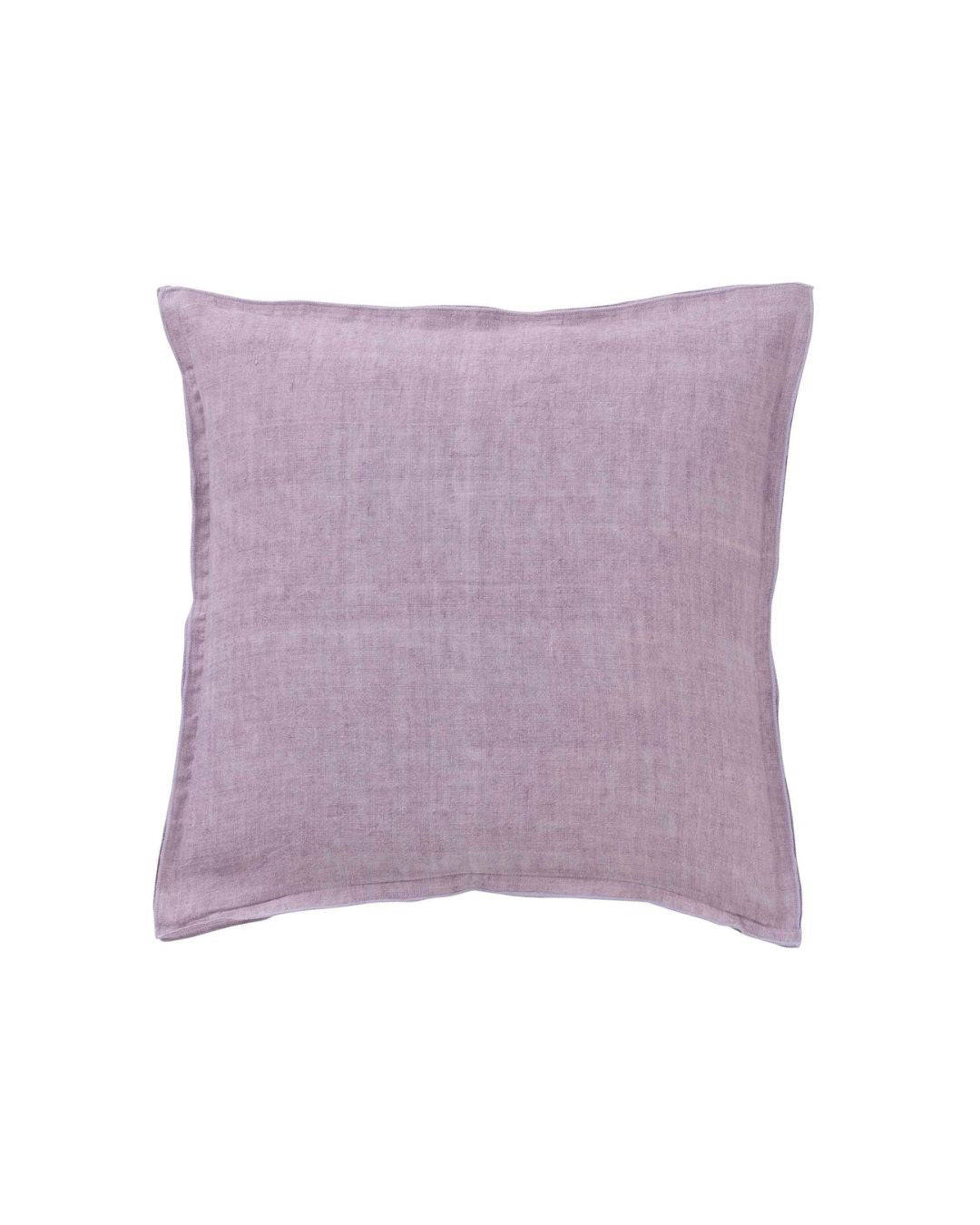 Bungalow linen pude 50x50 cm i farven lilla med inderpude, fremhæver tekstur og komfort i indretningen