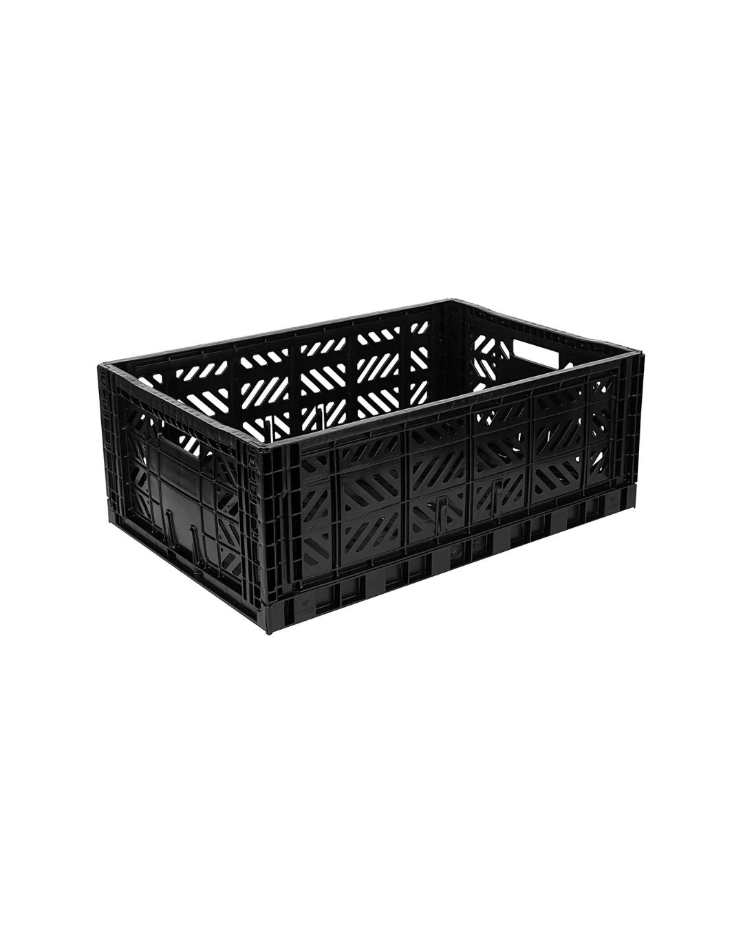 Aykasa Maxi foldekasse, sort i moderne design, perfekt til opbevaring af større genstande i hjemmet.