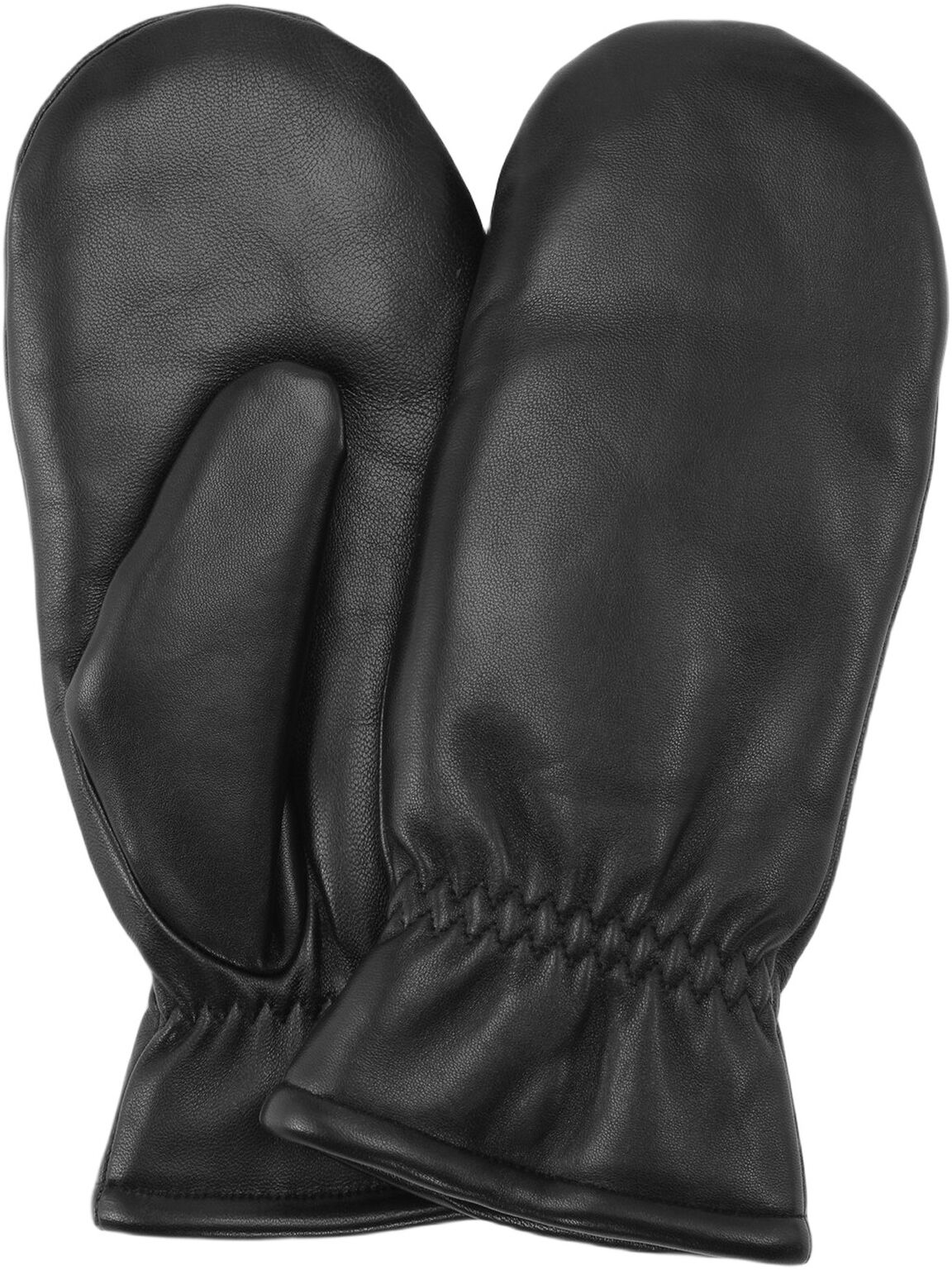 Classic Leather Mittens fra Sui Ava i Black, elegante luffer i blødt fåreskindslæder med varmt polyesterfor – køb hos butikalrum.dk.