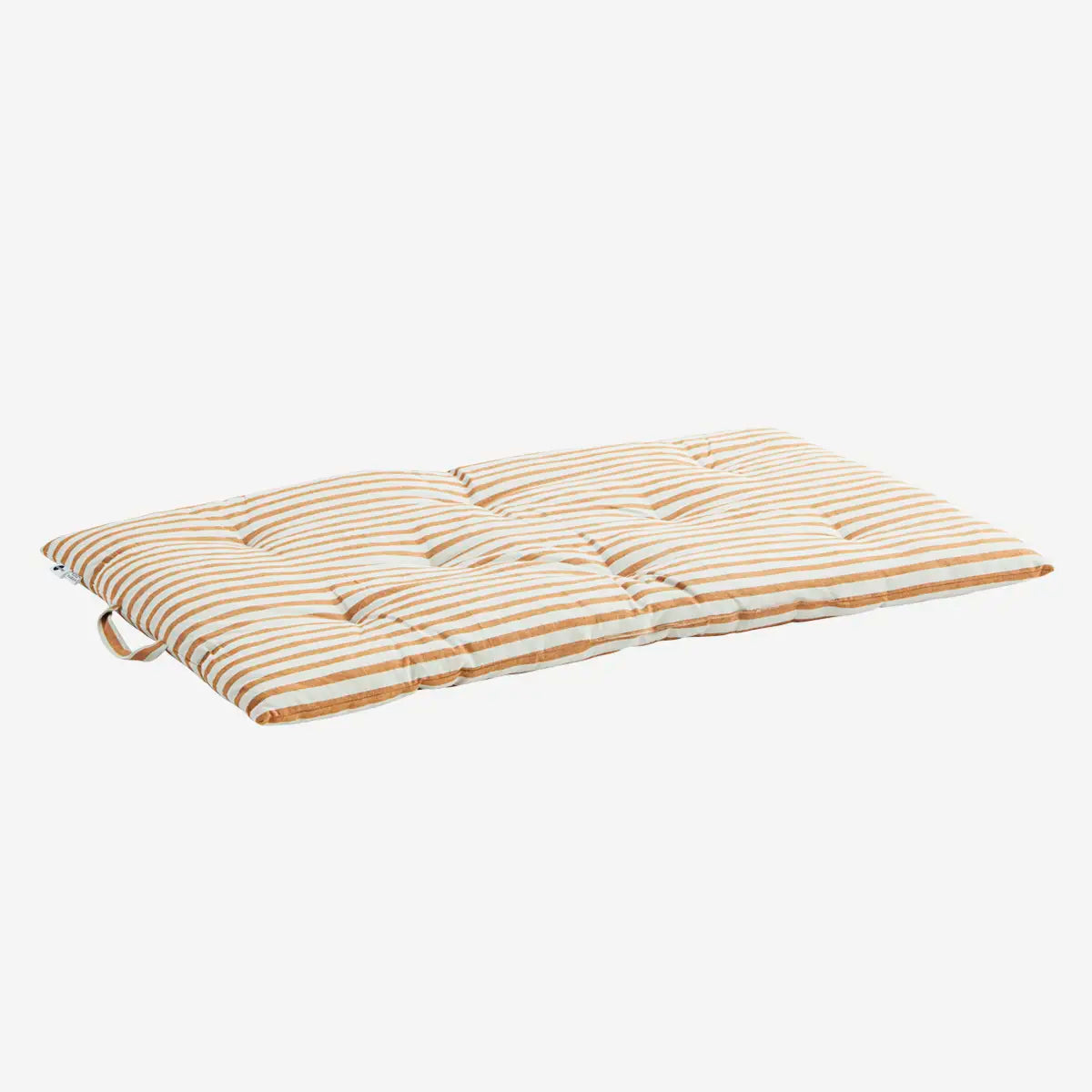 Madam Stoltz bomuldsmadras i off white og dark honey – køb hos butikalrum.dk