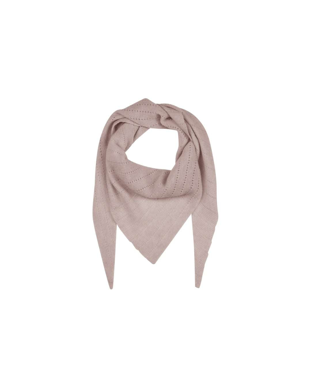 Elegant cashmere tørklæde med hulmønster i trekantet form.