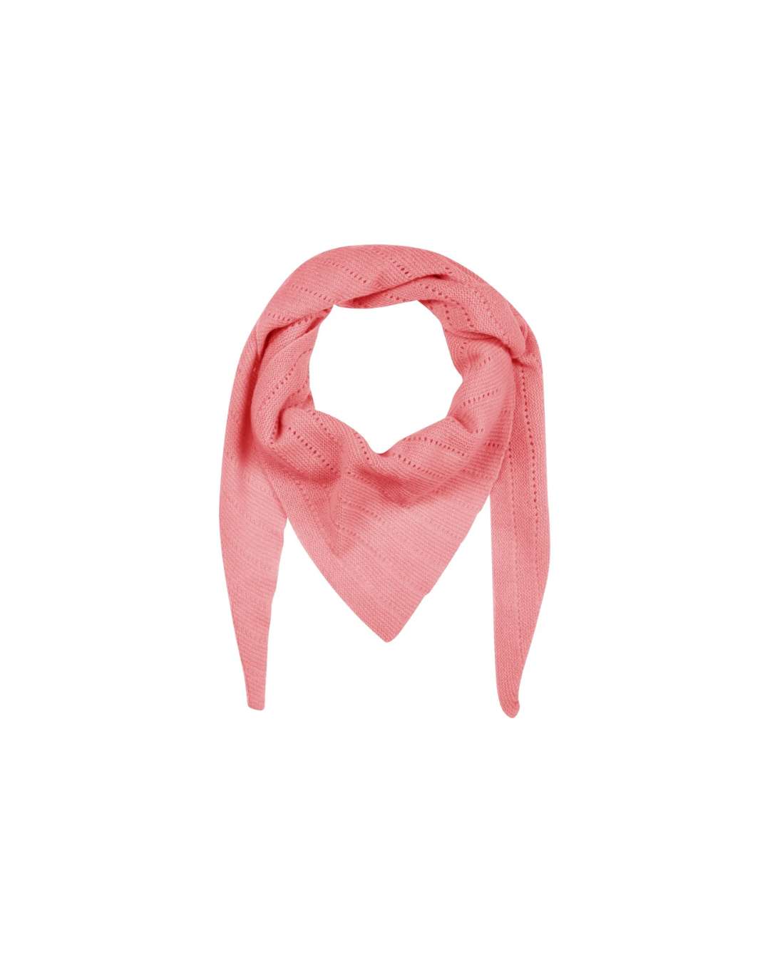 Stort, trekantet cashmere tørklæde med feminint hulmønster