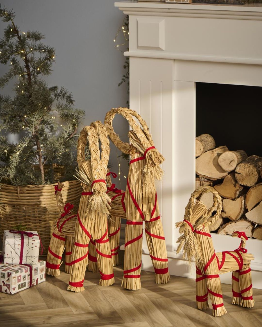 Julebuk i halm, klassisk skandinavisk julepynt