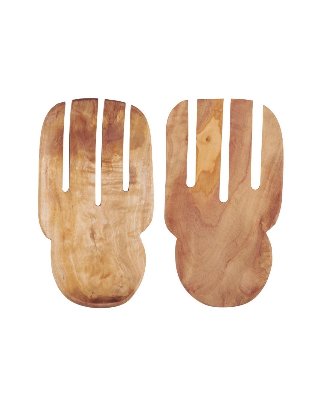 salatbestik i oliventræ i bred model – praktisk og stilfuldt til servering af salater og andre retter.