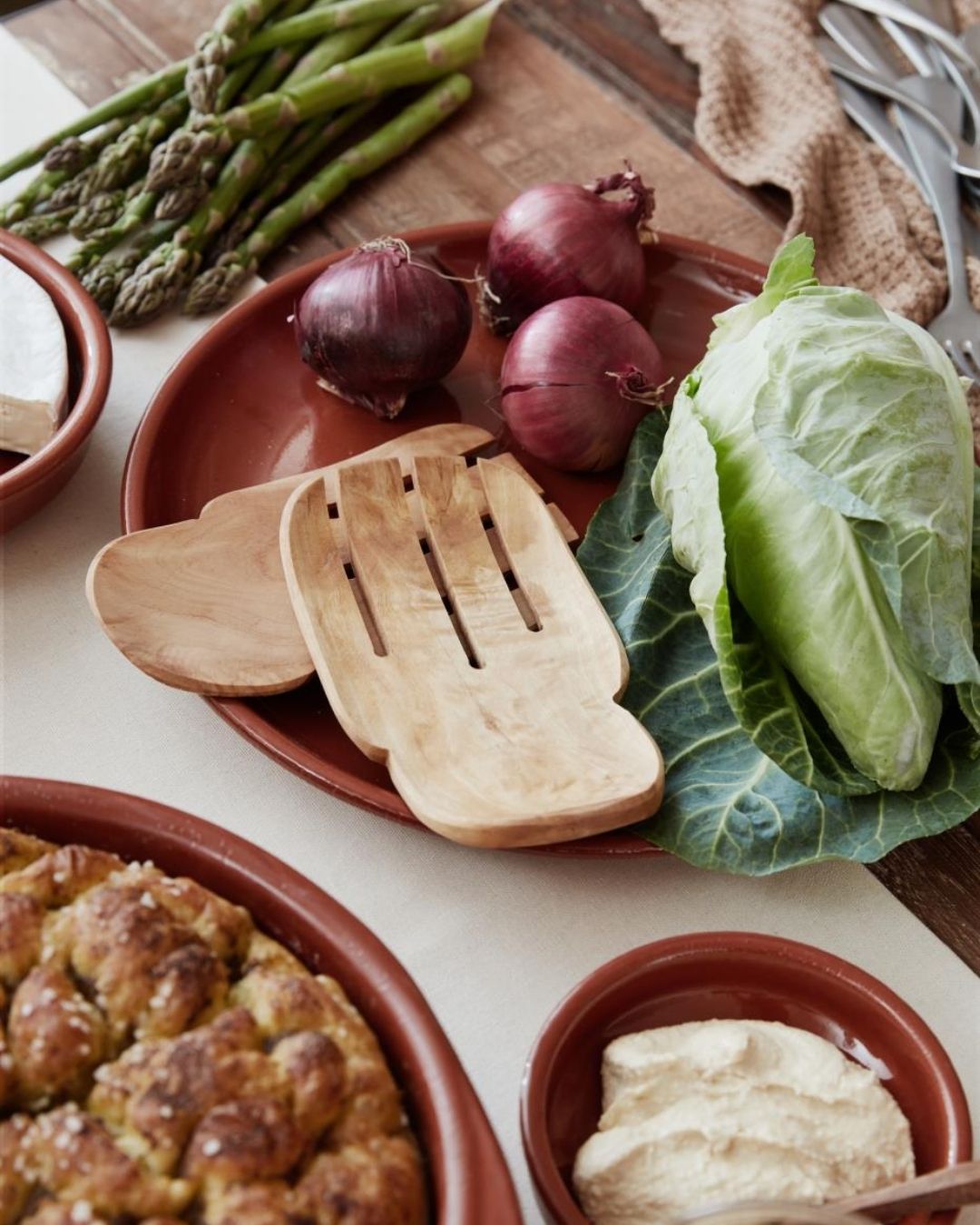 Salatbestik i oliventræ