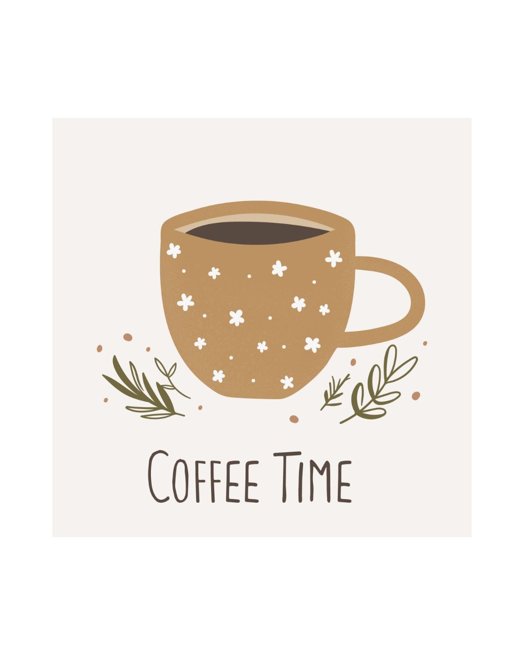 Servietter med teksten 'Coffee Time', ideelle til at skabe hygge ved kaffebordet