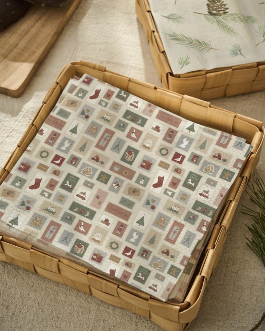 Juleservietter med søde julemotiver, perfekt til at skabe hygge ved bordet i de kolde måneder