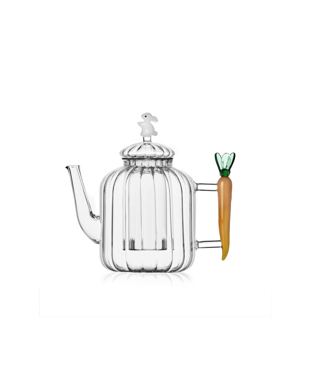 Håndlavet Ichendorf tekande med kanin og gulerød, perfekt til servering af te.