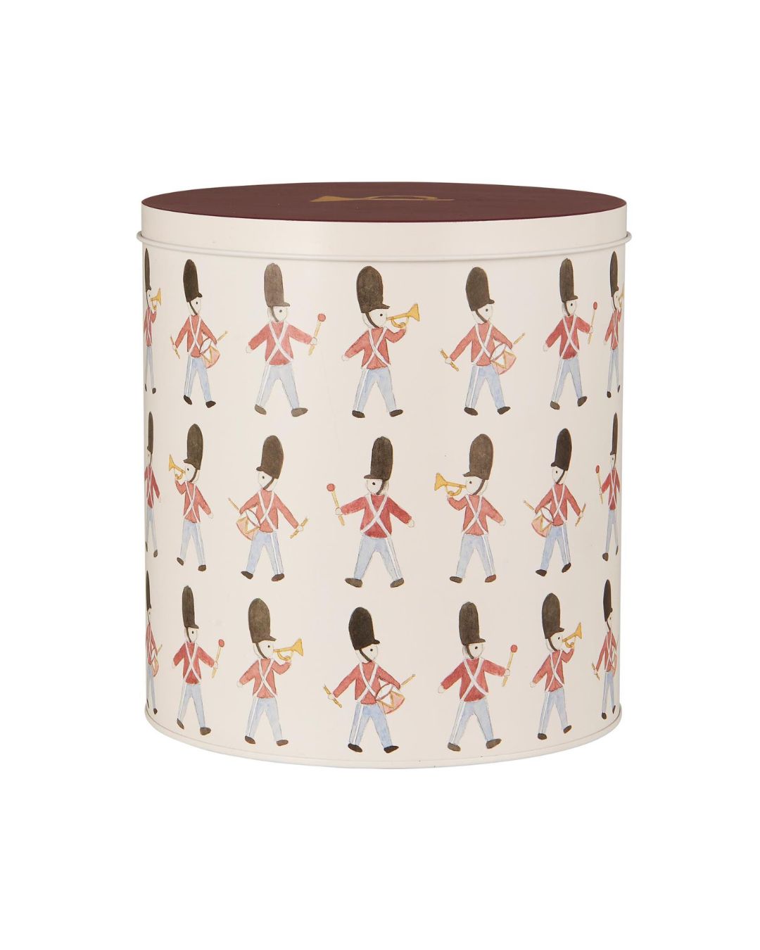 Rund kagedåse med julede garder, silkemat finish og plads til julesmåkager.