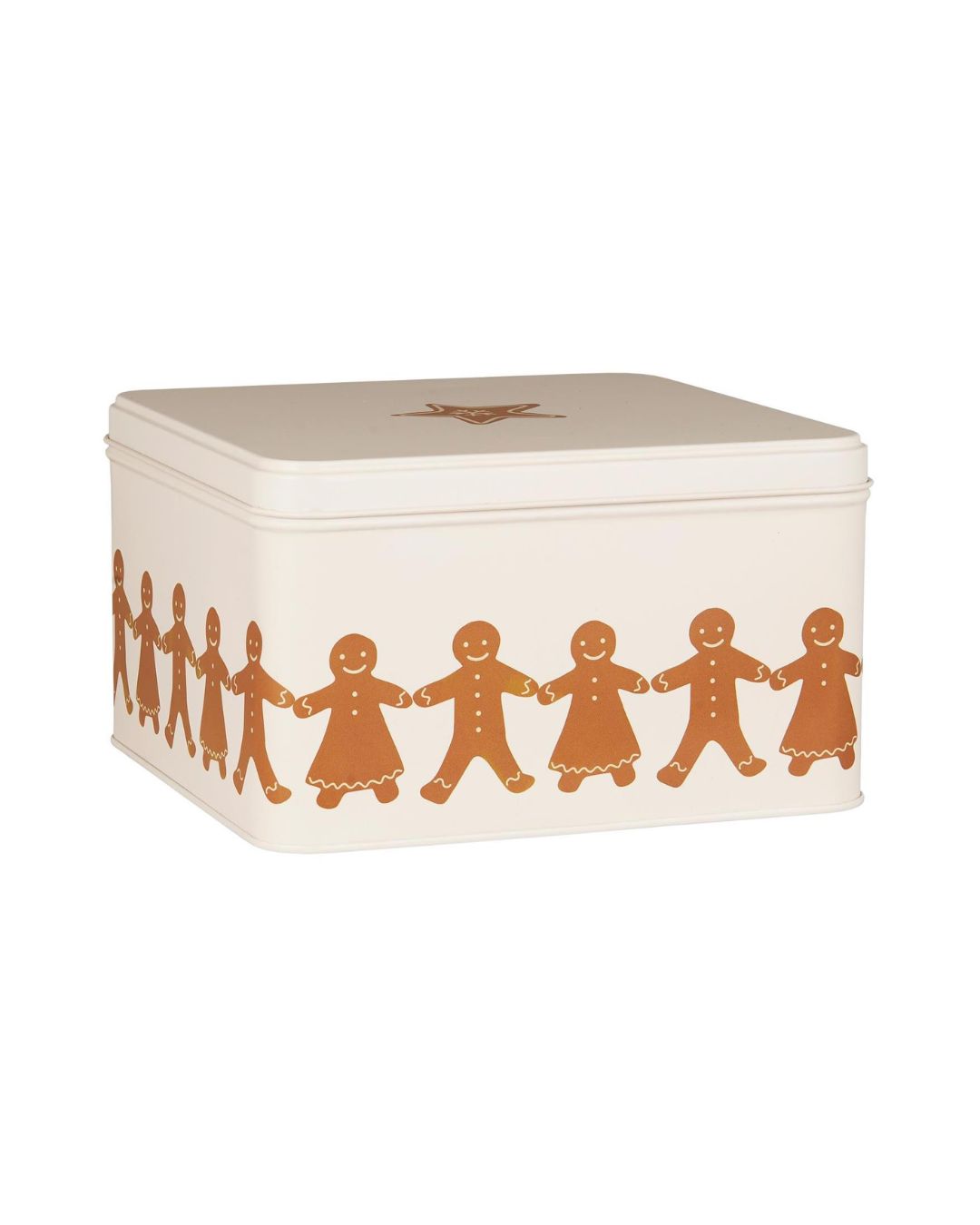 Firkantet kagedåse med julede ranker, silkemat finish og plads til julesmåkager.